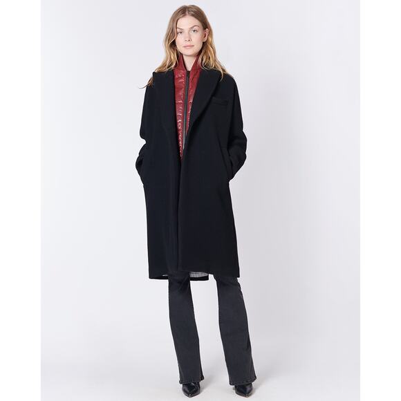 Veronica Beard Fiona Wool Coat Black Notch Collar Dickey Compatible Sz L - Picture 1 of 12